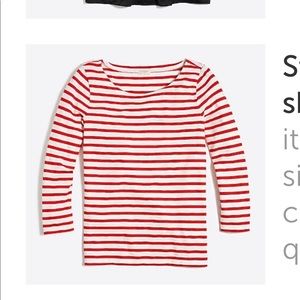 J Crew Factory 3/4 Sleeve Striped Top